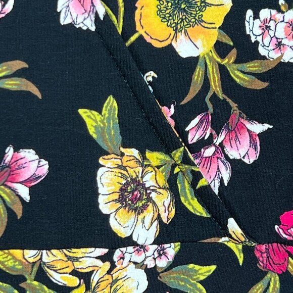 J. Jill Wearever Collection Floral Tunic Dress Black Yellow Pink Size MP - Picture 8 of 11